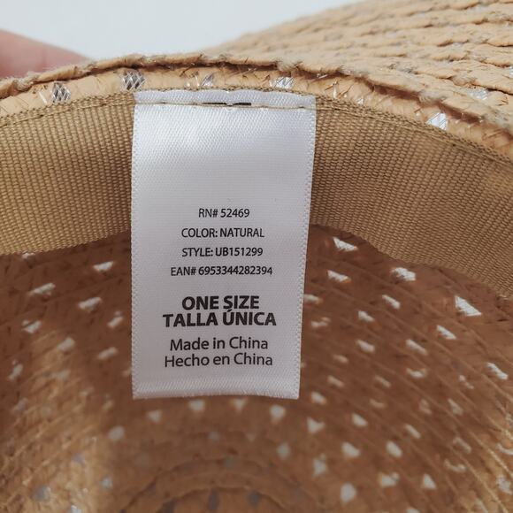 Coastal Cowgirl Mesh Woven Natural Color Hat - Picture 7 of 7